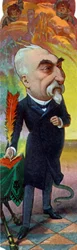 Karikatyr av Emile Combes färg litho